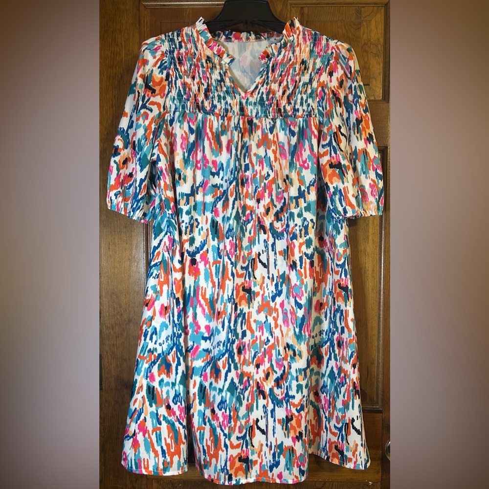 SHEIN Multicolor Abstract Pattern Dress
